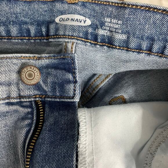 Old Navy Sky Hi Extra High Rise Straight Leg Raw Hem Ankle Stretch Jeans women 8 - Picture 12 of 16
